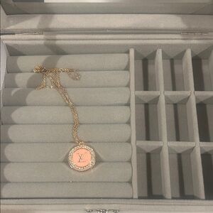 Exquisite Gold and Pink Charm Necklace (unbranded)